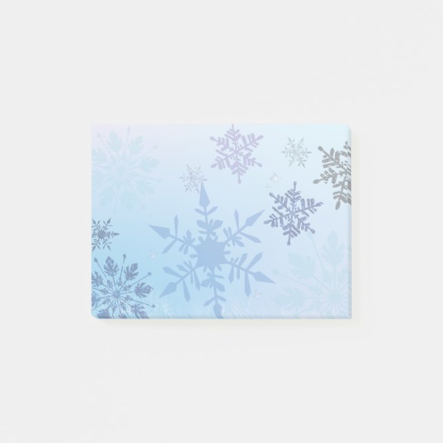 Glitter Snowflake Snowy Mountain Winter Post-it Block (Framsida)