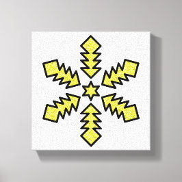 Glitter Snowflake - Yellow Star Canvastryck
