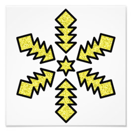Glitter Snowflake - Yellow Star Fototryck