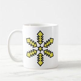 Glitter Snowflake - Yellow Star Kaffemugg
