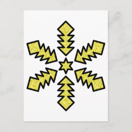 Glitter Snowflake - Yellow Star Vykort