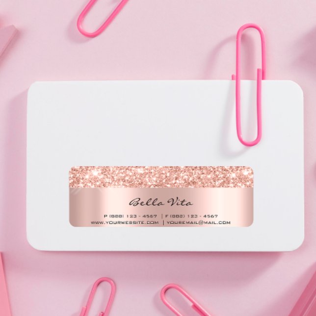 Glitter Spark Ro Guld OSA Möhippa  Söt 16:e Kväll Returadress Etikett (Skapare uppladdad)