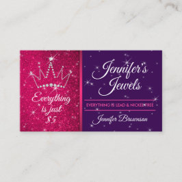 Glitter Sparkle Pink purple Jewelry Accessories Visitkort