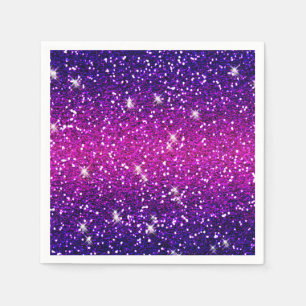 Glitter Sparkles Lila Rosa Struktur Pappersservett