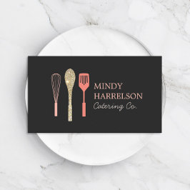 Glitter Spoon Whisk Spatula Bakery Catering Logoty Visitkort