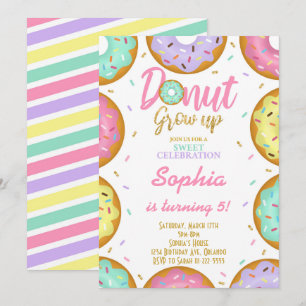 Glitter Sprinkle Donuts Birthday-inbjudan Inbjudningar