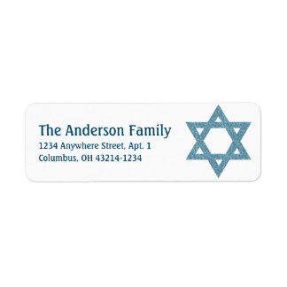 Glitter Star av David Hanukkah Adressetiketter d2 Returadress Etikett
