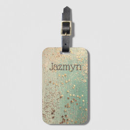 Glitter Stardust on Sea Grönt Personlig Bagagebricka