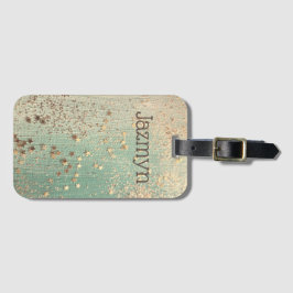 Glitter Stardust on Sea Grönt Personlig Bagagebricka