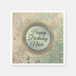 Glitter Stardust på Grönt Teal Pappersservett