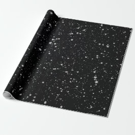 Glitter Stars2 - Silver Black Presentpapper