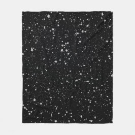 Glitter Stars2 - Silversvart Fleecefilt