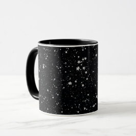 Glitter Stars2 - Silversvart Mugg