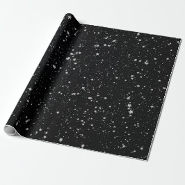 Glitter Stars2 - Silversvart Presentpapper