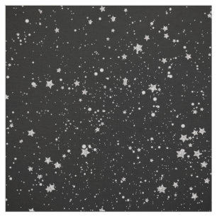 Glitter Stars2 - Silversvart Tyg
