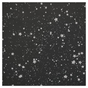 Glitter Stars2 - Silversvart Tyg