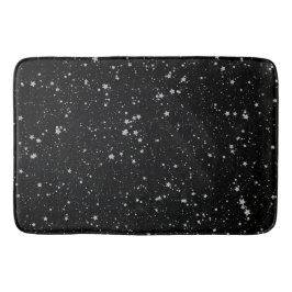 Glitter Stars2 - svart Silver Badrumsmatta