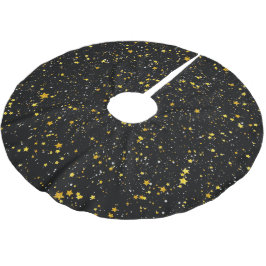 Glitter Stars3 - Guldsvart Julgransmatta Borstad Polyester