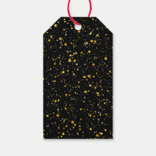 Glitter Stars3 - Guldsvart Presentetikett