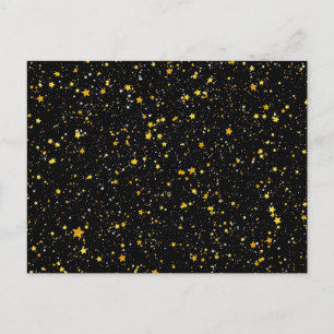 Glitter Stars3 - Guldsvart Vykort