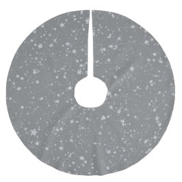 Glitter Stars4 - Silver Julgransmatta Borstad Polyester