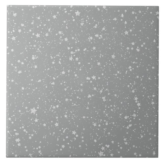 Glitter Stars4 - Silver Kakelplatta (Framsidan)