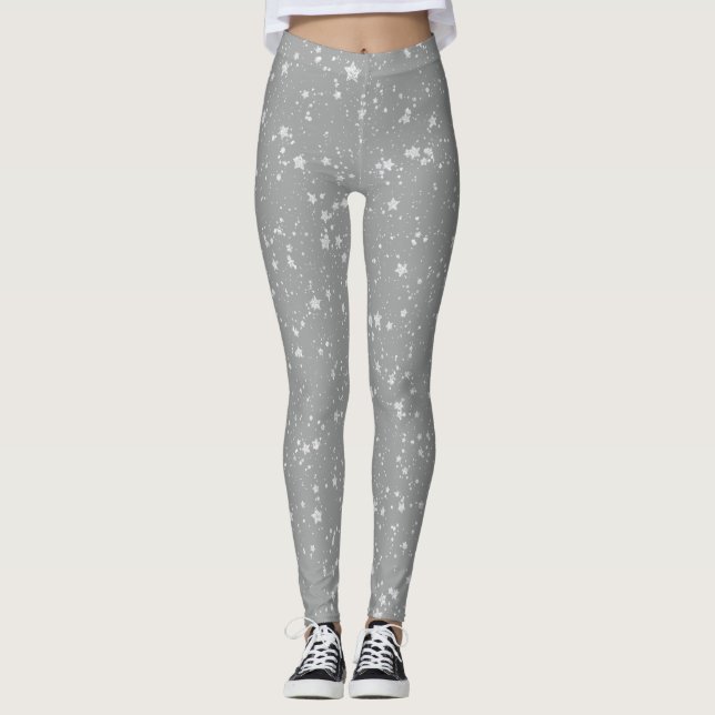Glitter Stars4 - Silver Leggings (Framsida)