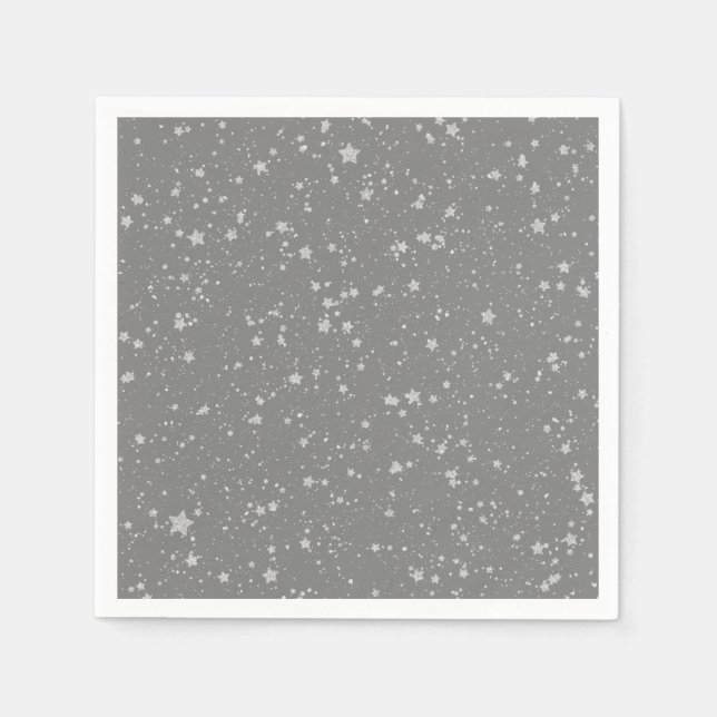 Glitter Stars4 - Silver Pappersservett (Framsidan)