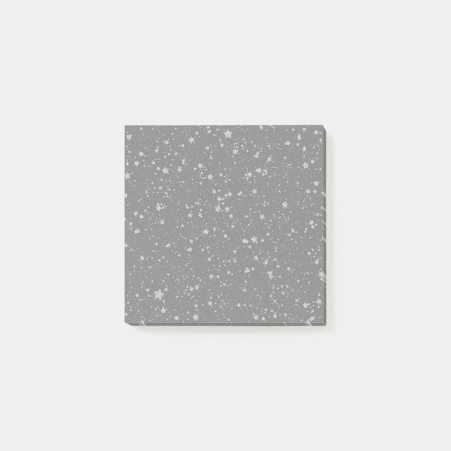 Glitter Stars4 - Silver Post-it Block (Framsida)