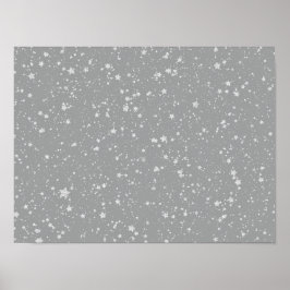 Glitter Stars4 - Silver Poster