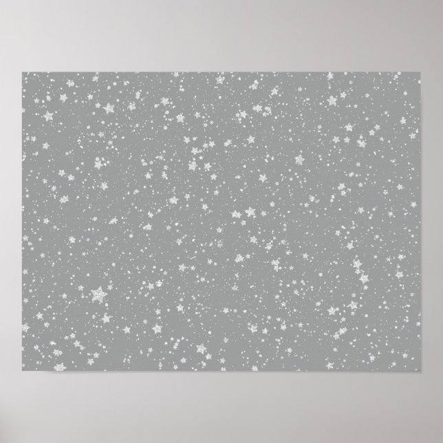 Glitter Stars4 - Silver Poster (Framsidan)