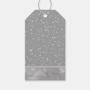 Glitter Stars4 - Silver Presentetikett