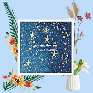 Glitter Stars Blommigt Party Pappersservett