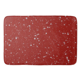 Glitter Stars - Silver Red Badrumsmatta