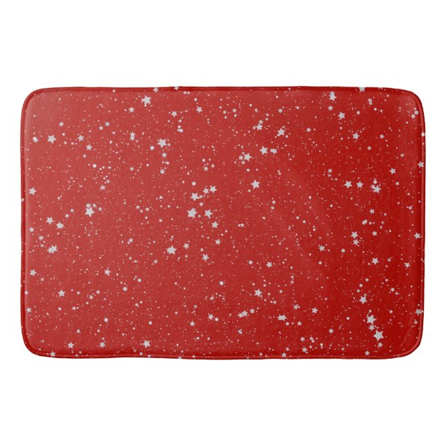 Glitter Stars - Silver Red Badrumsmatta (Framsidan)