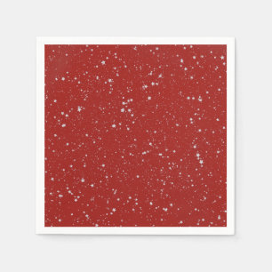 Glitter Stars - Silver Red Pappersservett
