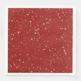 Glitter Stars - Silver Red Pappersservett