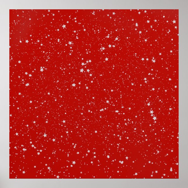 Glitter Stars - Silver Red Poster (Framsidan)