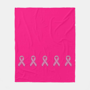 Glitter Stil Rosa Ribbon Awareness Fuchsia Fleecefilt