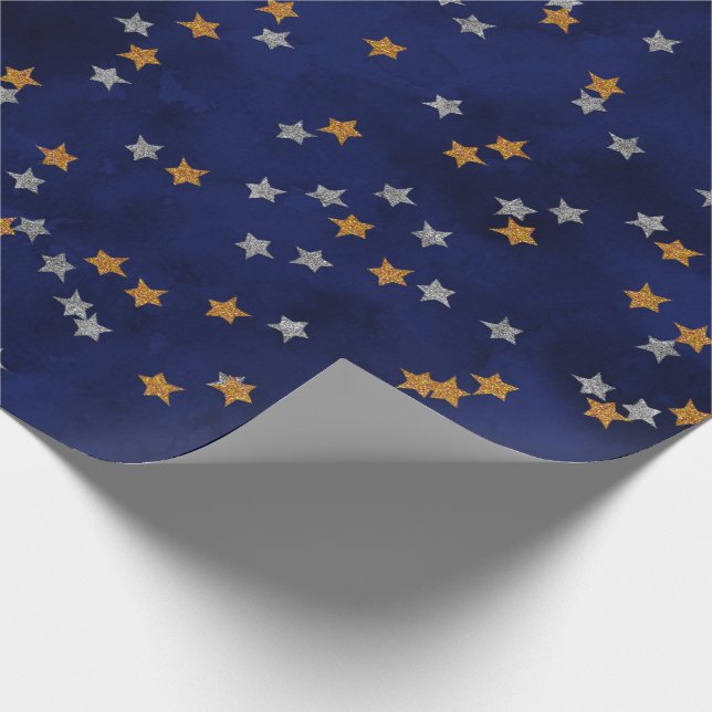 Glitter stjärnor på papper grunge presentpapper (Hörn)