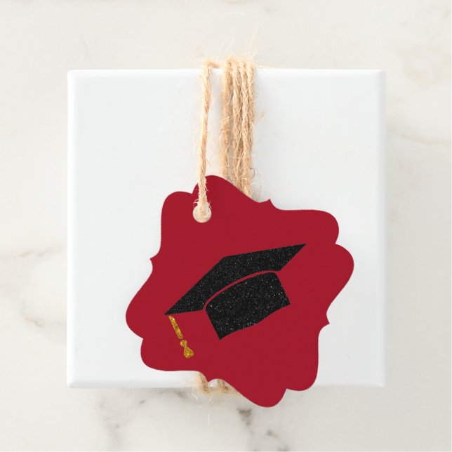 Glitter Studentmössa Gåvor Etiketter (På plats)