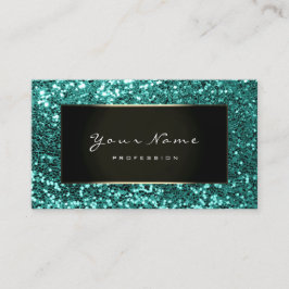 Glitter Stylist Mode Bloggare Aqua Black Mint Visitkort