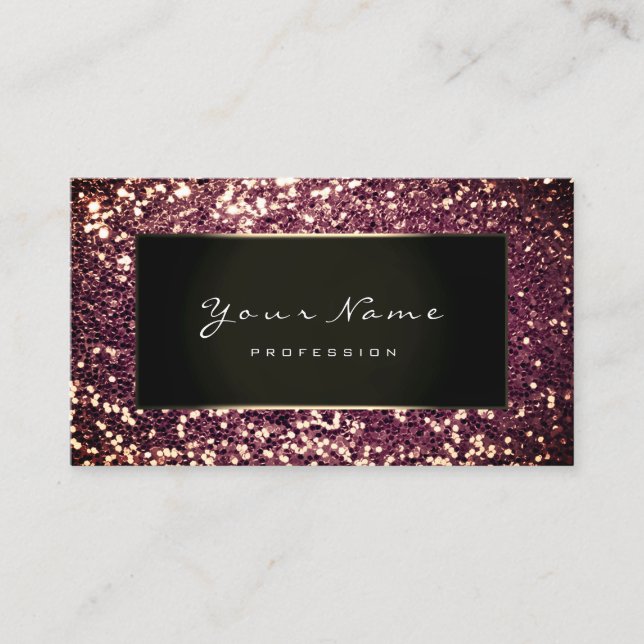 Glitter Stylist Mode Bloggare Guld Burgundy Blac Visitkort (Framsida)