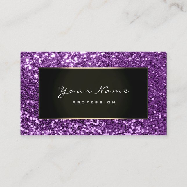 Glitter Stylist Mode Bloggare Violet Framework Visitkort (Framsida)