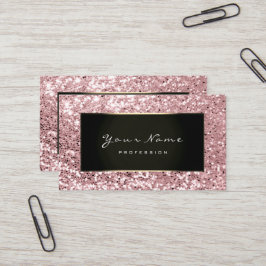 Glitter Stylist Mode Blogge Black Rosa ros Visitkort