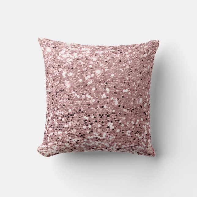Glitter Stylist Mode Sequin  Rosa ros Kudde (Framsida)
