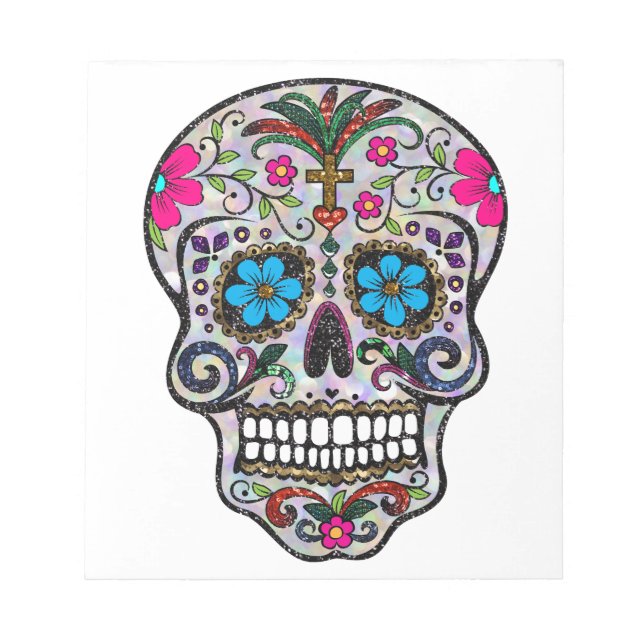 glitter Sugar Skull Anteckningsblock (Framsida)