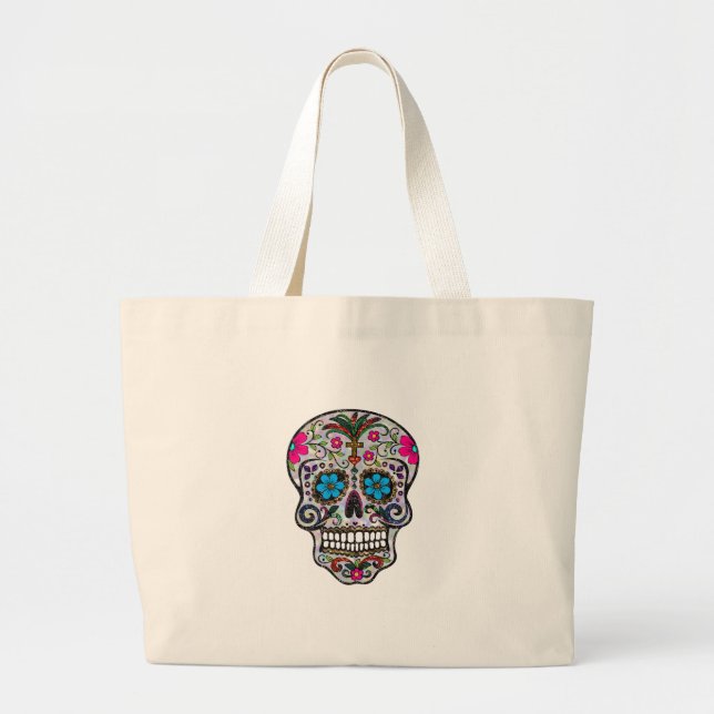 glitter Sugar Skull Jumbo Tygkasse (Framsidan)
