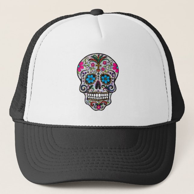 glitter Sugar Skull Keps (Framsida)