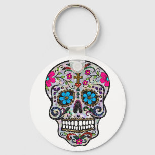 glitter Sugar Skull Nyckelring